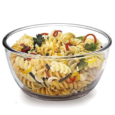 CELLO Ornella Toughened Glass Mixing Bowl Without Lid | Microwave Safe &amp; Dishwasher Safe | Clear &amp; Non- Porous Glass | Scratch Resistant | Transparent | 1000ml, Set of 1