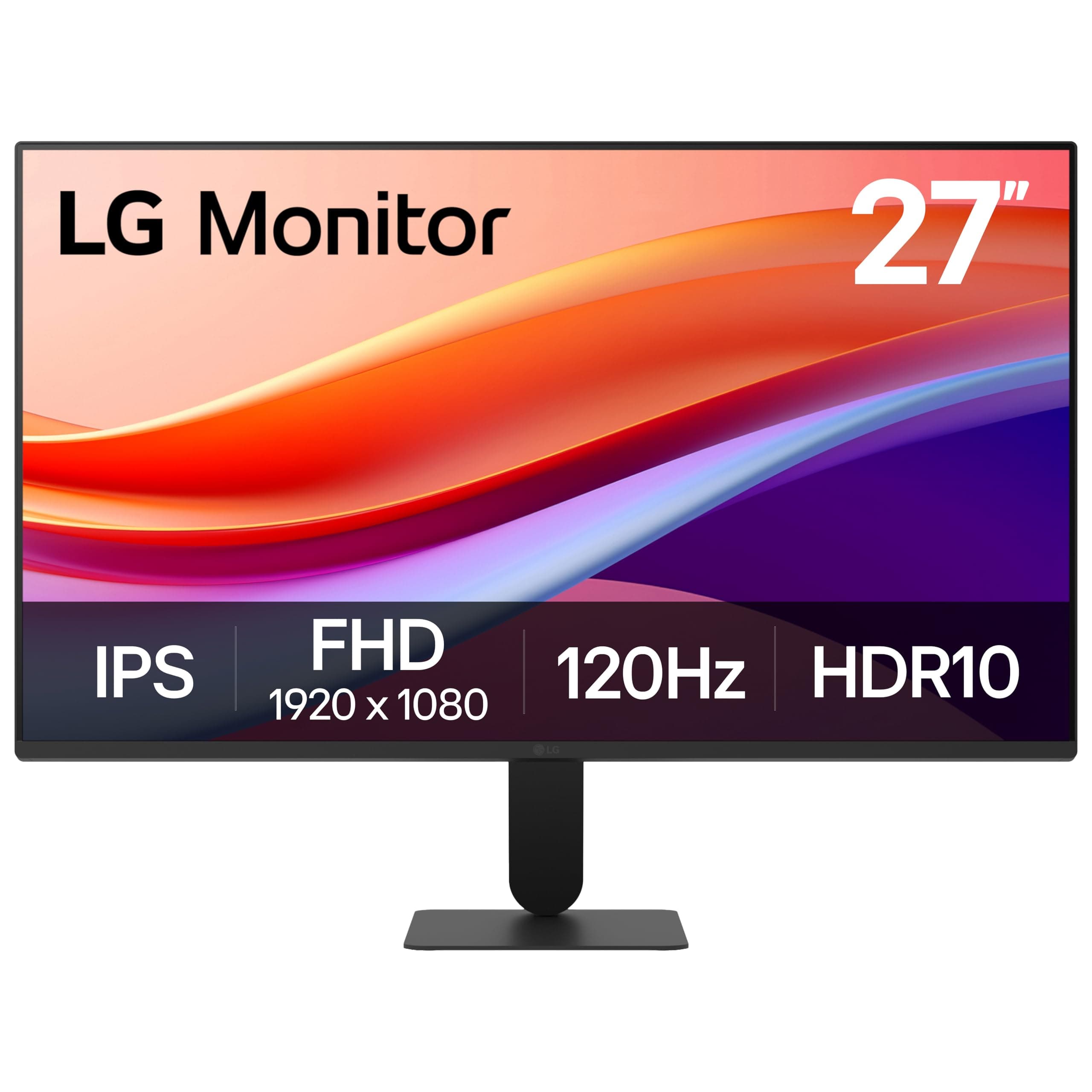 LG 27U411A 68.5 cm (27 Inch) FHD (1920x1080) IPS Monitor, 1ms(MBR), 120Hz, Anti-Glare, sRGB 99%(Typ.), HDR10, 3-Side Virtually Borderless, Reader Mode, Flicker Safe, VGA, HDMI, Slim Stand, Black