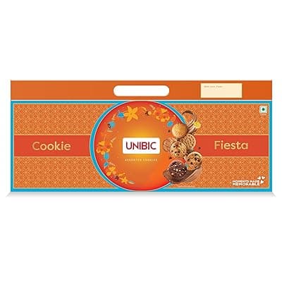 Unibic Cookie Fiesta, Gift Hamper for Festivals, Sweet Gourmet Delicacies, Corporate Gifting for Employees, Friends and Family,Assorted,500 Gm