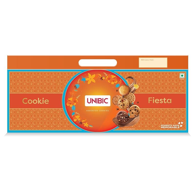 Unibic Cookie Fiesta, Gift Hamper for Festivals, Sweet Gourmet Delicacies, Corporate Gifting for Employees, Friends and Family,Assorted,500 Gm