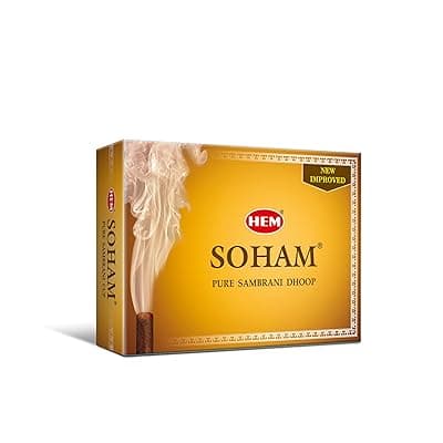 HEM Soham Premium Sambrani Dhoop Sticks | Natural Loban | Bambooless &amp; Charcoal-Free | Long-Lasting Fragrance for Meditation, Pooja &amp; Relaxation | Pack of 24 Sticks | Burns 35-40 Min