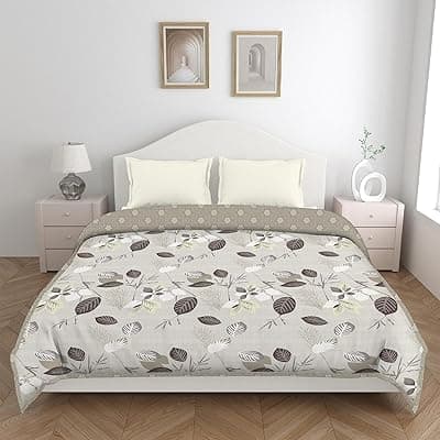 amazon basics Polyester EW Dohar | Double Bed | Highly Breathable | (Light Beige) (220 x 240 CMS)