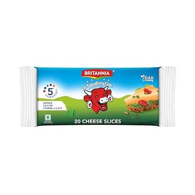 Britannia The Laughing Cow Cheese Slices, 400g Pale White