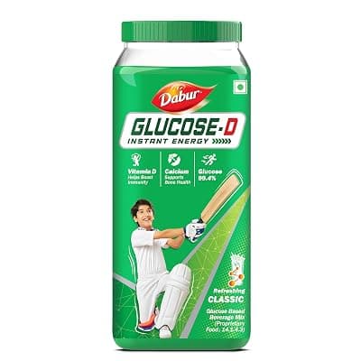 Dabur Glucose-D Instant Energy Drink Powder - 1kg | With Vitamin D & Calcium | Refreshing Glucose Beverage | Easy-to-Mix Energy Formula