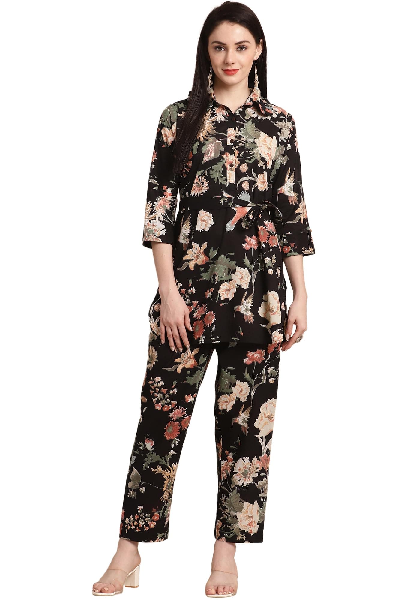 Pistaa's Women Summery Floral Cotton Co-ord Set