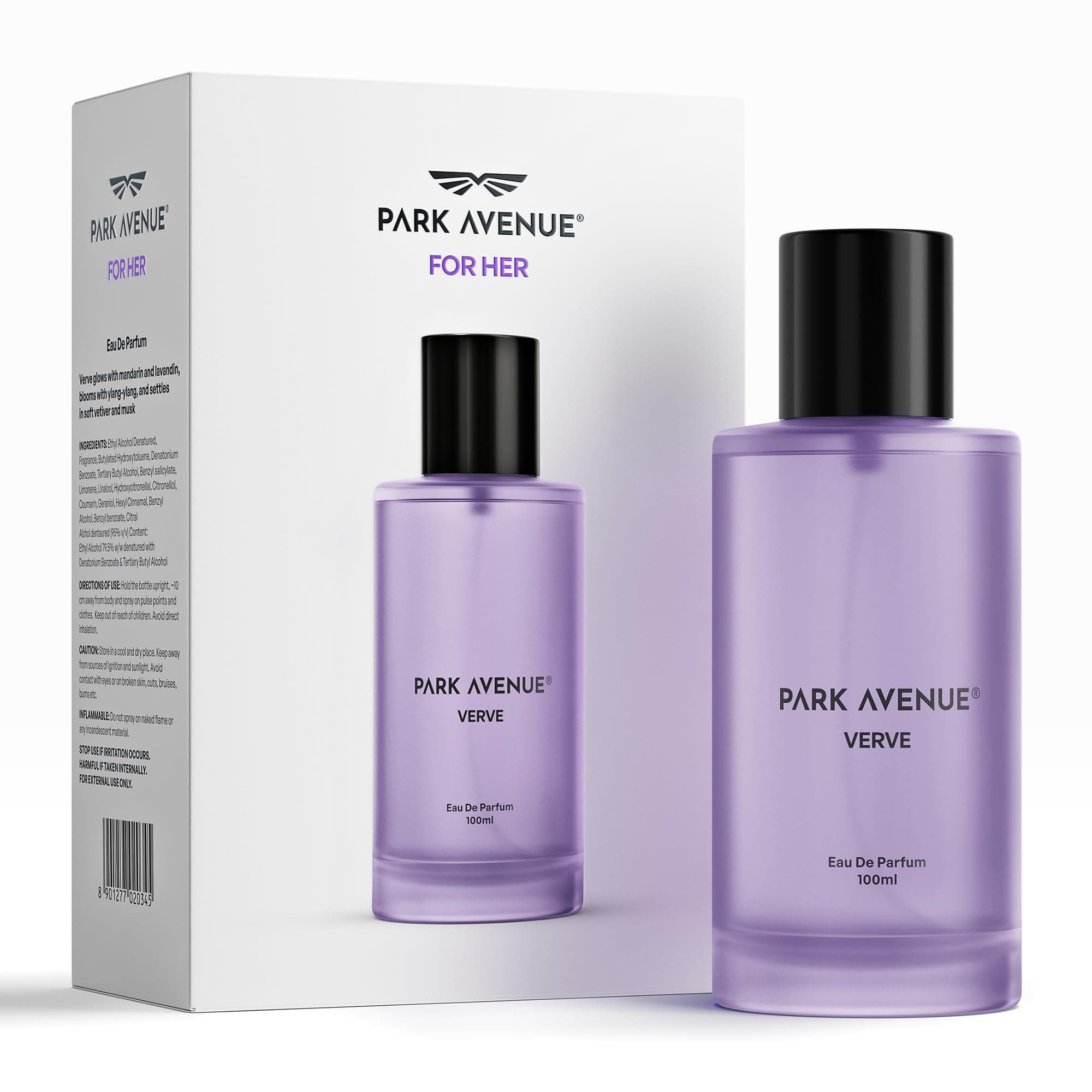 Park Avenue Verve EDP Women - 100ml | Long Lasting Perfume for Woman | Pear, Lavender, Jasmine, Musk & Vanilla| Warm, Sweet, and Musky Fragrance