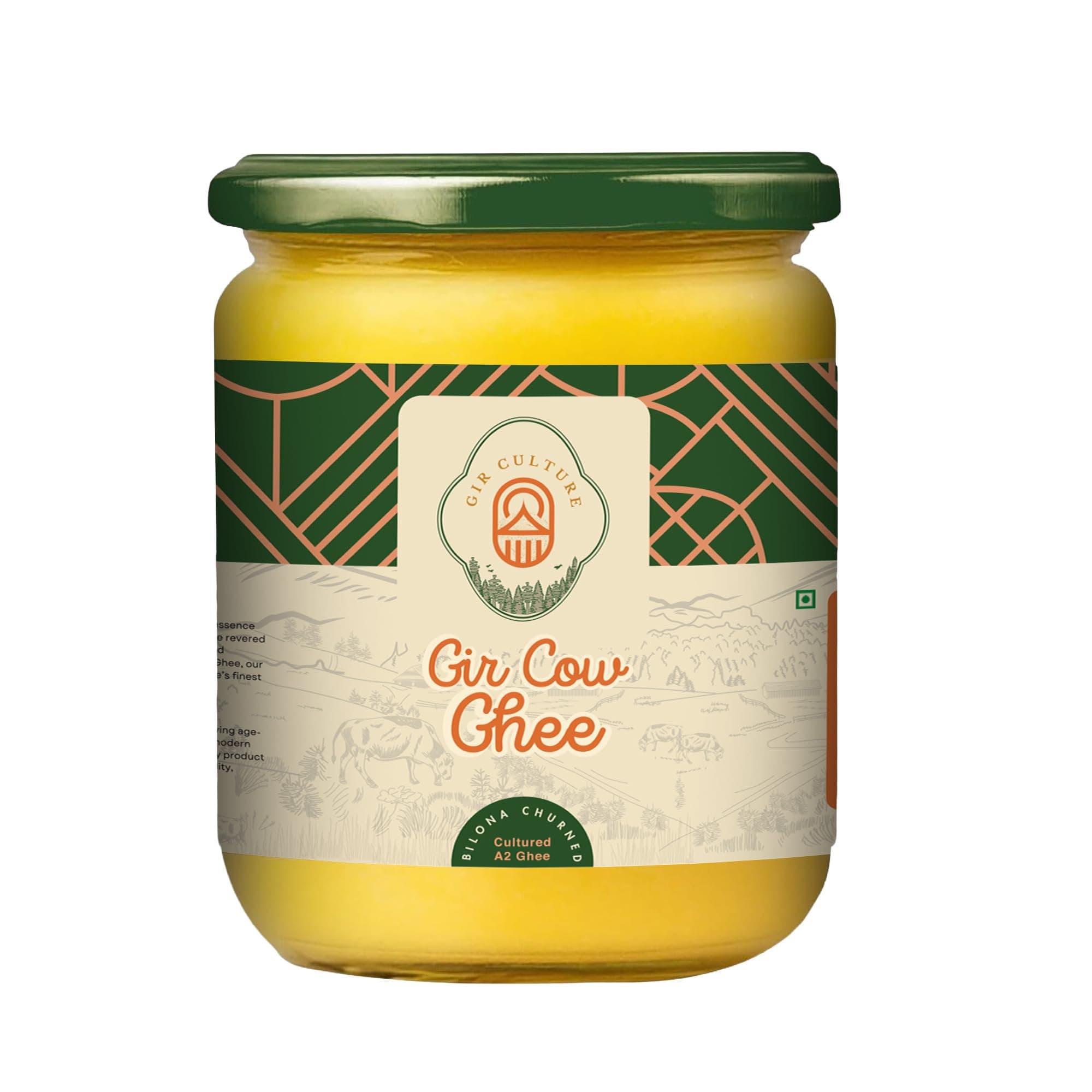 GIR CULTURE A2 Desi Gir Cow-Ghee 500 ml | Bilona Ghee | Vedic Method | Pure & Natural | Traditional Curd Churned | A2 Ghee for Cooking & Health - (500 Ml)