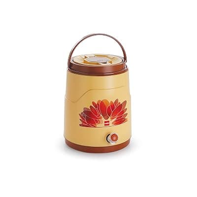 Cello Fountain Plastic PU Insulated Water Jug 5 litres, Beige| Leak Resistant | Wide Mouth for Cleaning | BPA Free | Easy to Carry | Ideal for Travel, Picnic, Homes, Offices, Shops &amp; Clinics
