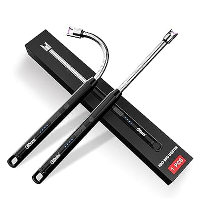 Crasts USB Plasma Rechargeable Electric Gas Lighter for Pooja Room, Candles, BBQ, Multi Purpose - 360 Degree Flexible & Windproof (Multicolor)