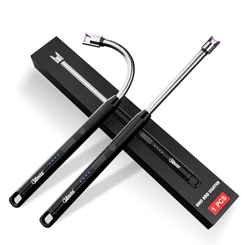 USB Plasma Rechargeable Electric Gas Lighter for Kitchen, Pooja Room, Candles, BBQ, Multi Purpose - 360 Degree Flexible & Windproof (Multicolour)
