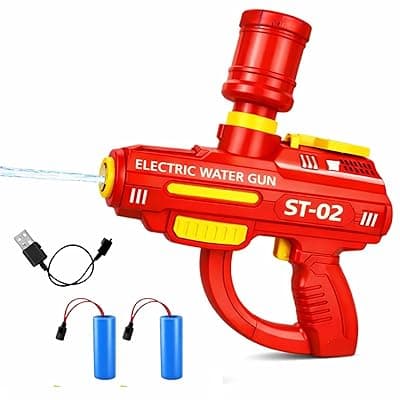 GRAPHENE Holi Pichkari Automatic Electric Water Gun for Kids High Pressure Rechargeable Battery Long Range Blaster Squirt Premium Water Pistol Spray Holi Toy Gun Summer Fun Pool Outdoor 4+ Boys Girls