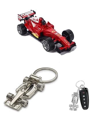 squishy 2 F1 Car Model, Red F1 Car Toy, F1 Cars Collection, Formula Racing Gift for Adults and Kids, Display Decoration with Keychain