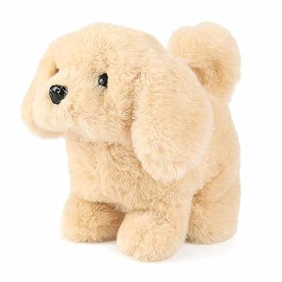 Interactive Dog Toy for Kids Sound Plush Puppy Pat Touch Barking Soft Toy Gift for Boys Girls (Brown Dog)