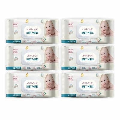 Baby Wet Wipes with Lid – 492 Wipes (82 x 6 Packs) | Fragrance-Free, Alcohol-Free & Hypoallergenic | Extra Thick, Moisturizing & Gentle on Sensitive Baby Skin