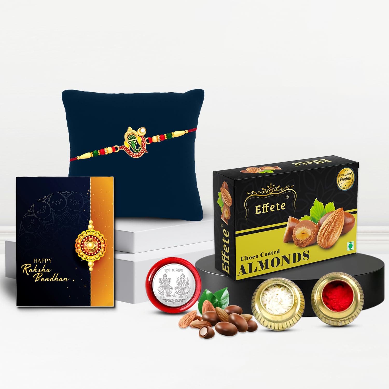 DeoDap Design Rakhi For Brother And Bhabhi With Chocolate | Lumba Bhabhi Rakhi (K1_554_EM32)