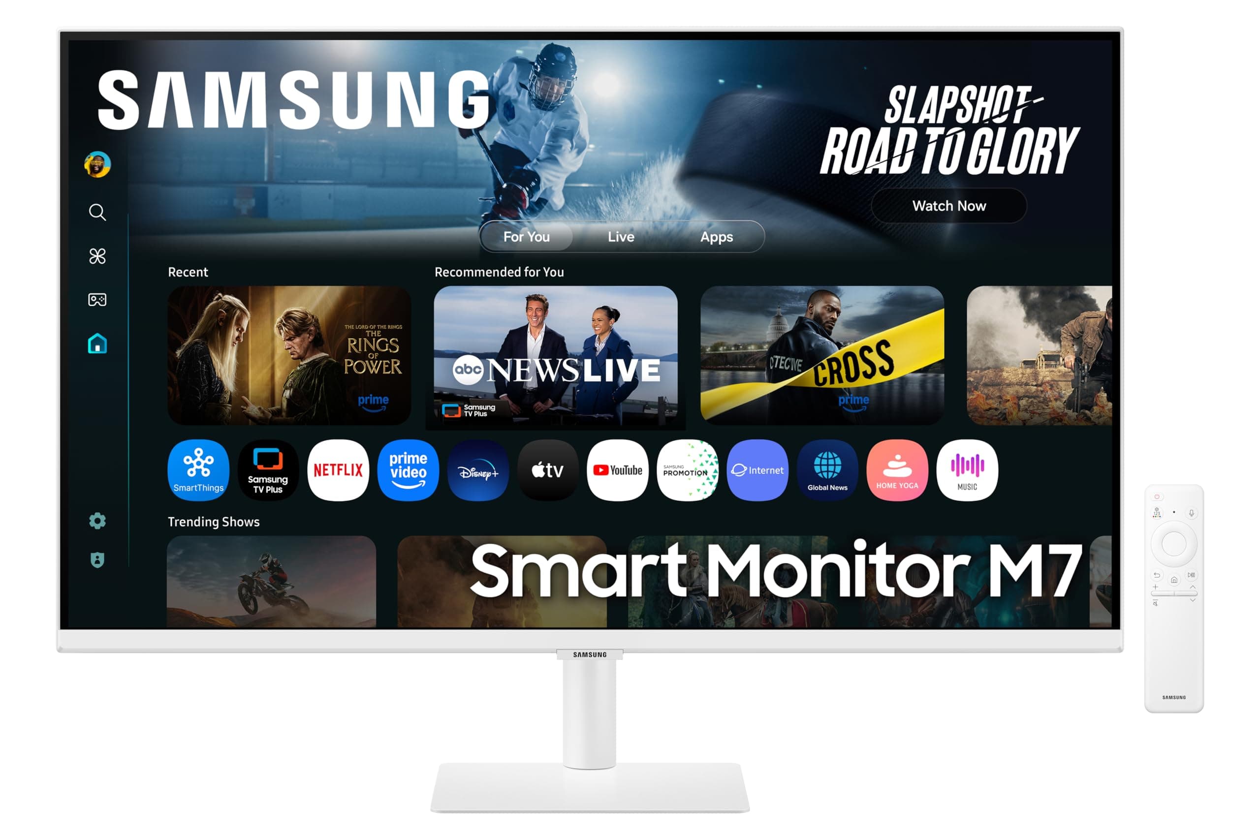 Samsung 32" (80 cm) 4K M7 Vision AI Smart Monitor|UHD 3840 x 2160|Smart TV Experience with AI|Type-C|Apple AirPlay|Gaming Bar|Remote|Speakers|Wi-Fi|Bluetooth|AI Picture & Sound|LS32FM701UWXXL|White