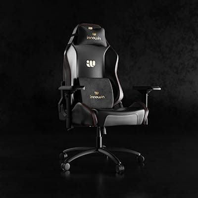 INNOWIN Blaze Ultimate Ergonomic Multi-Functional Gaming Chair with 4D Adjustable Arms and 180° Tilt Butterfly Mechanism with PU Leather Headrest &amp; Lumbar Support (Black and Gold)| 3 Years Warranty