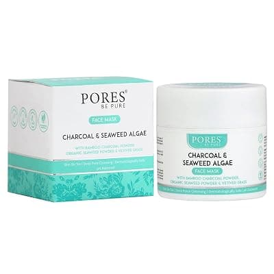 PORES BE PURE Charcoal Clay Face Mask For Men & Women | Deep Cleansing & Detoxifying Face Pack | Removes Blackheads & Whiteheads | Oil Control & Pore Purifying Face Mask For Glowing & Brightening Skin 100 G