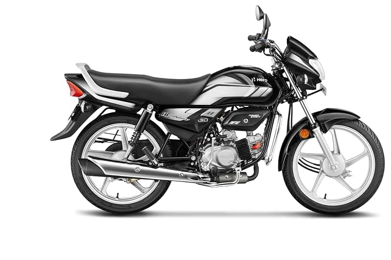 Hero MotoCorp HF Deluxe Drum Self Start Black Grey Stripe Booking for Ex-Showroom Price