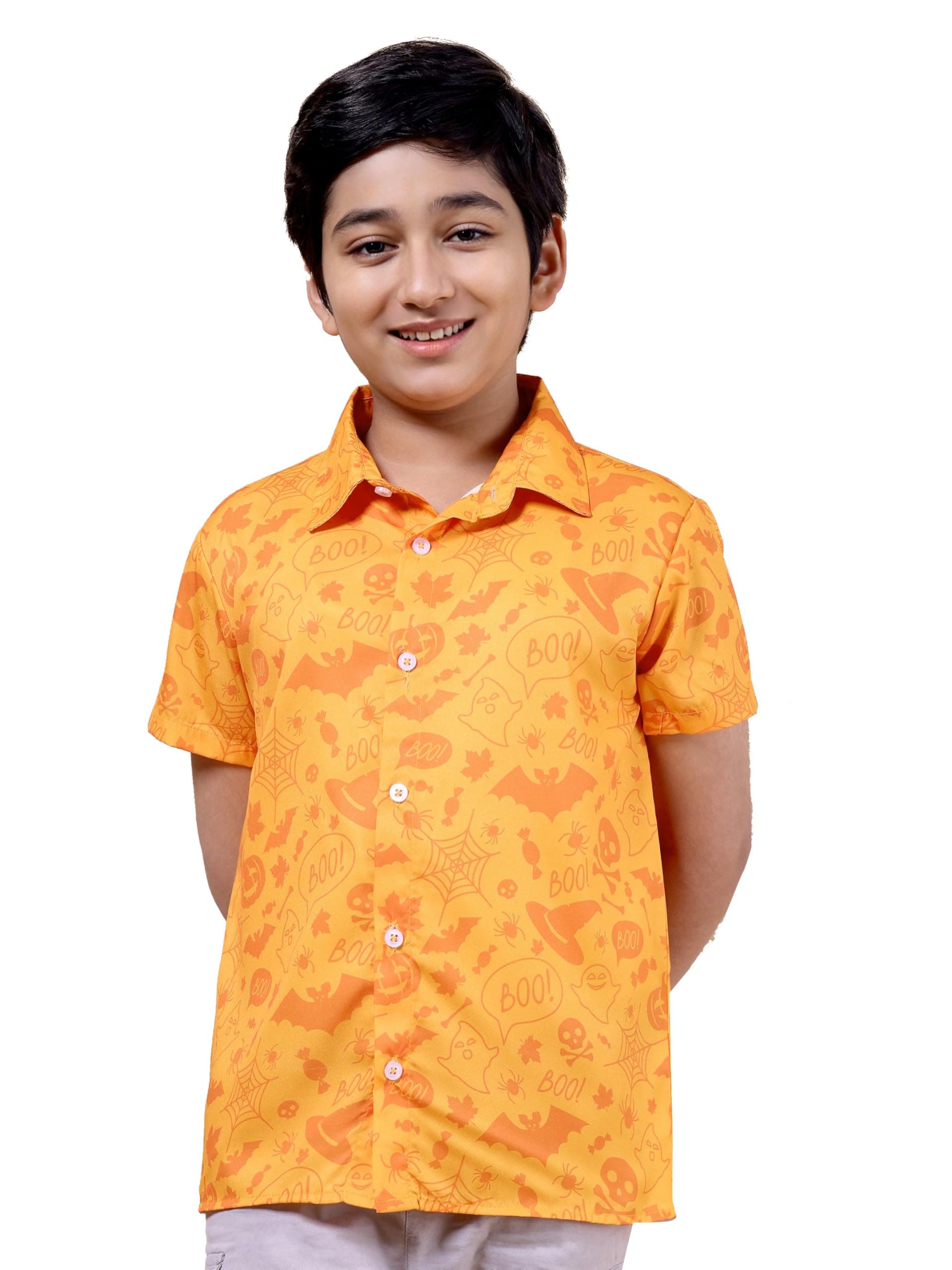 ENCIGER Boys Printed Casual Shirt Short Sleeve Button Down Beach Shirt for Kids