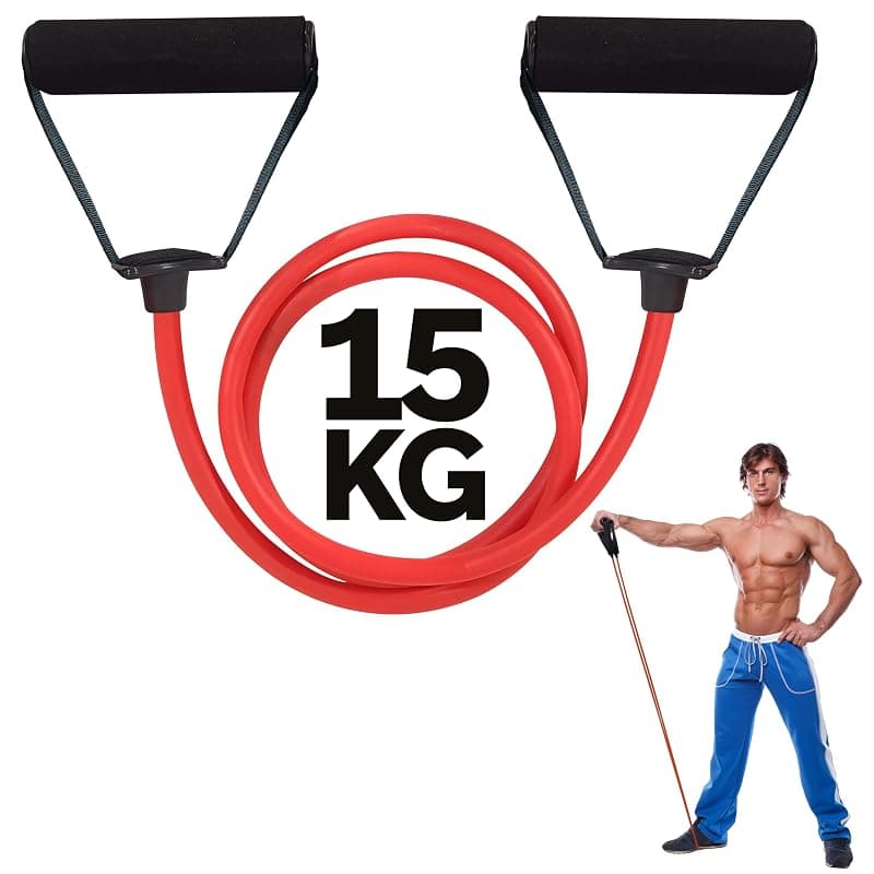 Resistance Tube with Foam Handles, Door Anchor for Exercise &amp; Stretching - Ideal for Home &amp; Gym Workouts - Multi Resistance
