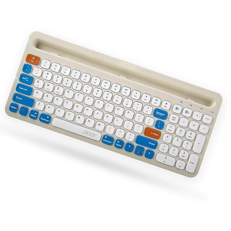 Acer SwiftPRO Multi-Device Bluetooth Wireless Keyboard with Cradle &amp; Numpad | USB-C Rechargeable | 99 Keys, 80H Battery | Compact &amp; Quiet | Compatible with Windows, Mac, Android, Laptop, Tablet, Phone