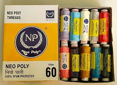 Neo Poly 60 Sewing Thread | 100% Spun Polyester | 180m Tubes | Pack of 20 | Strong & Durable Tailoring & Embroidery Thread