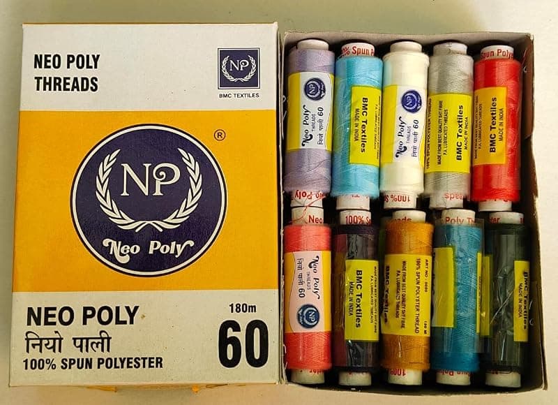 Neo Poly 60 Sewing Thread | 100% Spun Polyester | 180m Tubes | Pack of 20 | Strong & Durable Tailoring & Embroidery Thread