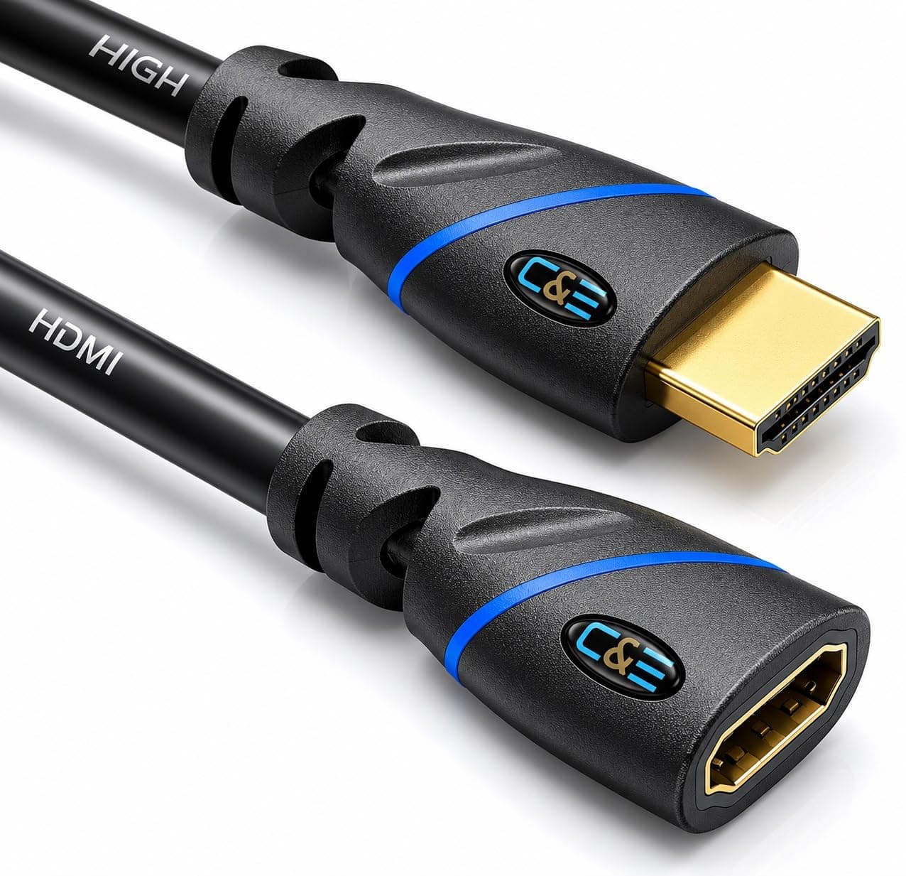 C & E 12 Feet [PACK OF-3] HDMI Extension Cable 4K HDMI Extender Male to Female Compatible with Various Devices - 3.7 Meter