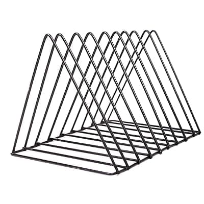 LEOPAX Triangle File Folder Racks and Magazine Holder, 9 Lattice Metal Iron Newspaper Holder (Pack of 2)