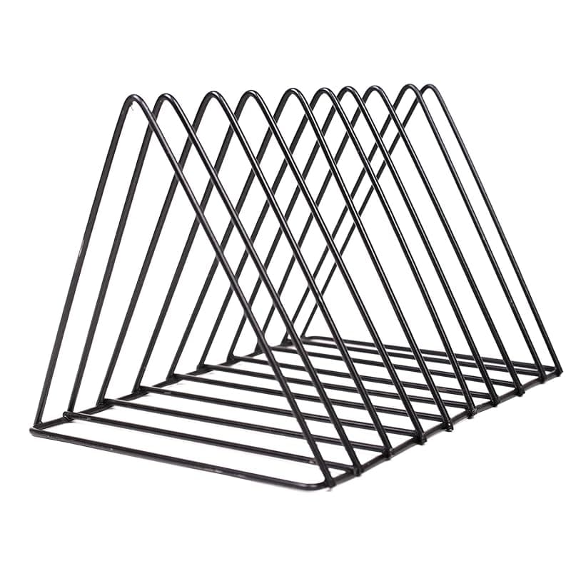 LEOPAX Triangle File Folder Racks and Magazine Holder, 9 Lattice Metal Iron Newspaper Holder (Pack of 2)