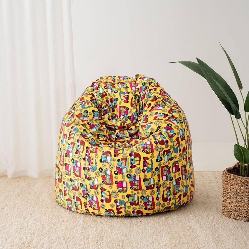 Wakefit Bean Bag Cover XXL | 3 Months Warranty | Canvas Bean Bag Without Beans | Shaw,Yellow