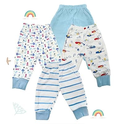 Baby Story Baby Cotton Pyjamas/Joggers, Set of 4 | Comfortable &amp; Stylish Track Pants for Newborn, Kids, Infants &amp; Toddler Boys and Girls