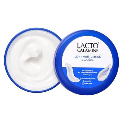 Lacto Calamine Light Moisturising Gel Crème| Pro Ceramides, Niacinamide &amp; Triple Vitamins| Moisturizer Suitable for oily skin|150G|