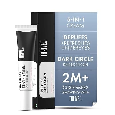 ThriveCo Anti-Ageing Under Eye Repair Cream for Dark Circles, Fine Lines, Wrinkles &amp; Puffiness | With Retinol, Niacinamide &amp; CollaRev for Men &amp; Women | 15 ml