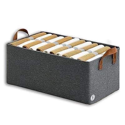 Foldable Clothes Storage Baskets with Handles | Fabric Storage Organizer Boxes for Wardrobe, Sarees, Shirts, Books, Toys, Stationery, Documents, Blankets, Under Bed &amp; Closet Use Pack of - 1