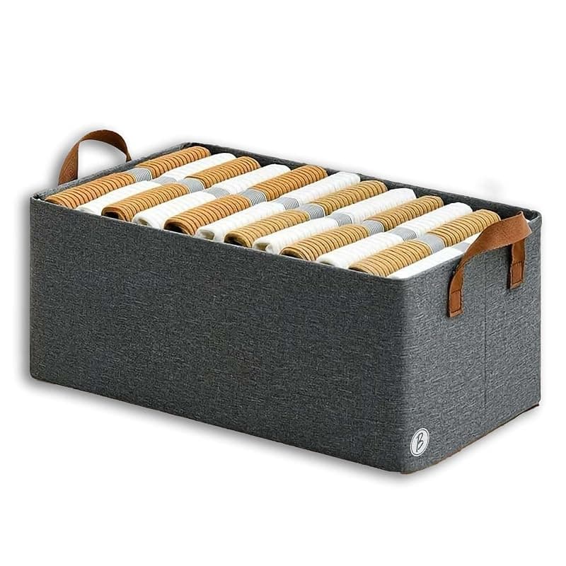 Foldable Clothes Storage Baskets with Handles | Fabric Storage Organizer Boxes for Wardrobe, Sarees, Shirts, Books, Toys, Stationery, Documents, Blankets, Under Bed &amp; Closet Use Pack of - 1