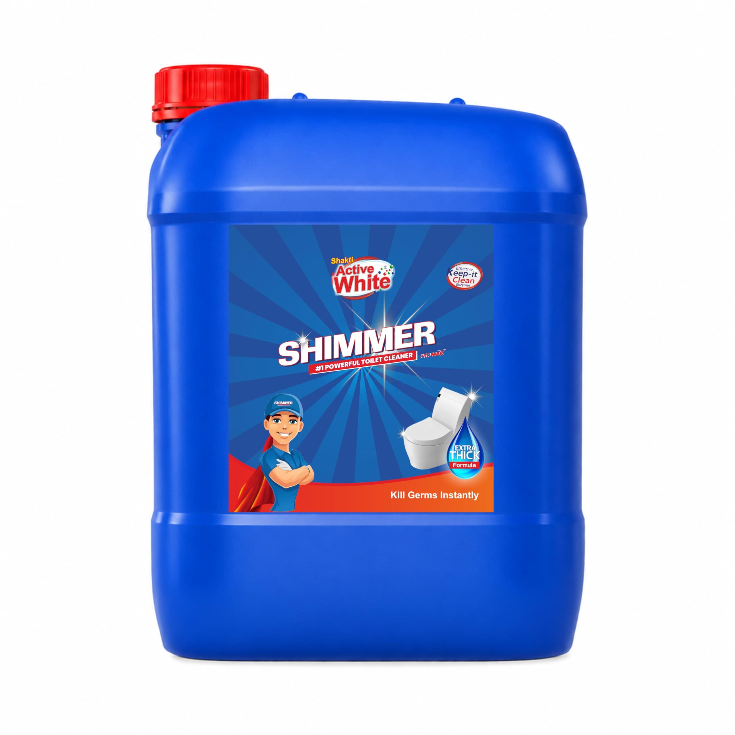 Shimmer Pro Toilet Cleaner - 10L | Professional Formula | Mega Refill Pack for Heavy Usage | Removes Tough Stains & Odours | Deep Cleaning Toilet Bowl Cleaner