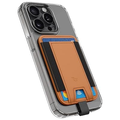 Vaku Luxos® Elowen MagPro iPhone Wallet Magnetic Card Holder for iPhone 15/15 Plus/15 Pro/15 Pro Max, 14/14 Plus/14 Pro/Max, 13/12 Series Vegan Leather Compatible with MagSafe - Brown