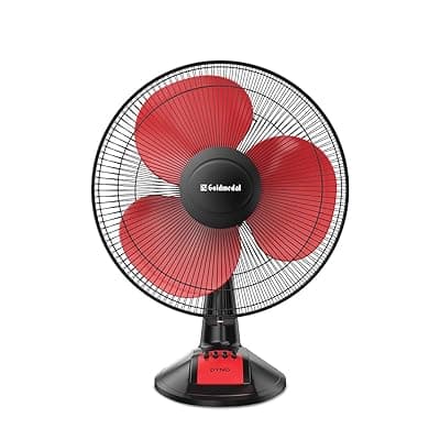 Goldmedal Dyno 400 mm Table Fan For Home and Office | Silent Operation | Jerk Free Oscillation | High RPM | High Air Delivery | 2 years Warranty (Red Black)