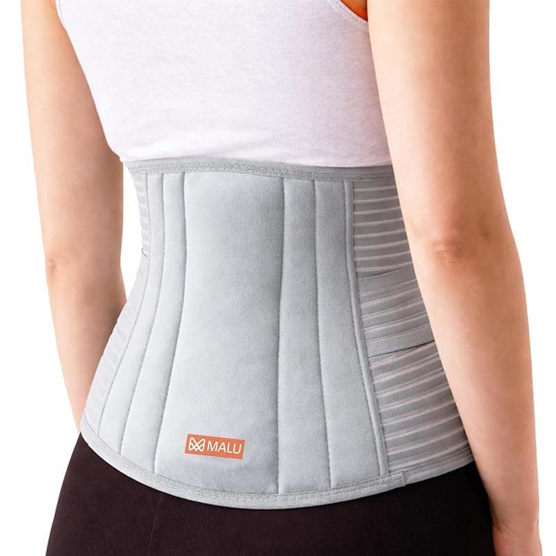 Lumbar Sacral Belt for Relief from Back Pain, Muscle Spasm, Sciatica, Spine Alignment & Lower Back Support | Posture Corrector Belt with Adjustable Straps for Men & Women- Grey (L)