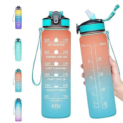 Motivational Wter Bottle 1 litre Sipper Bottle For Adults With Time Measurement BPA Free Non-Toxic Water bottle for office,Water bottle for gym