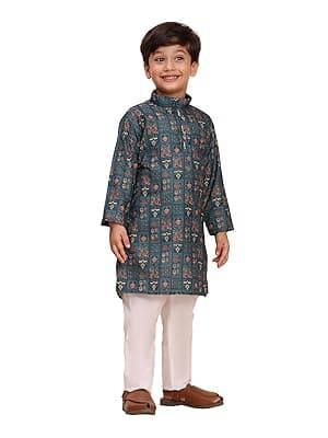 Pro-Ethic Style Developer Boys Heavy Cotton Printed Kurta and Pajama Set for Kid's Ethnic Wear (S-280)