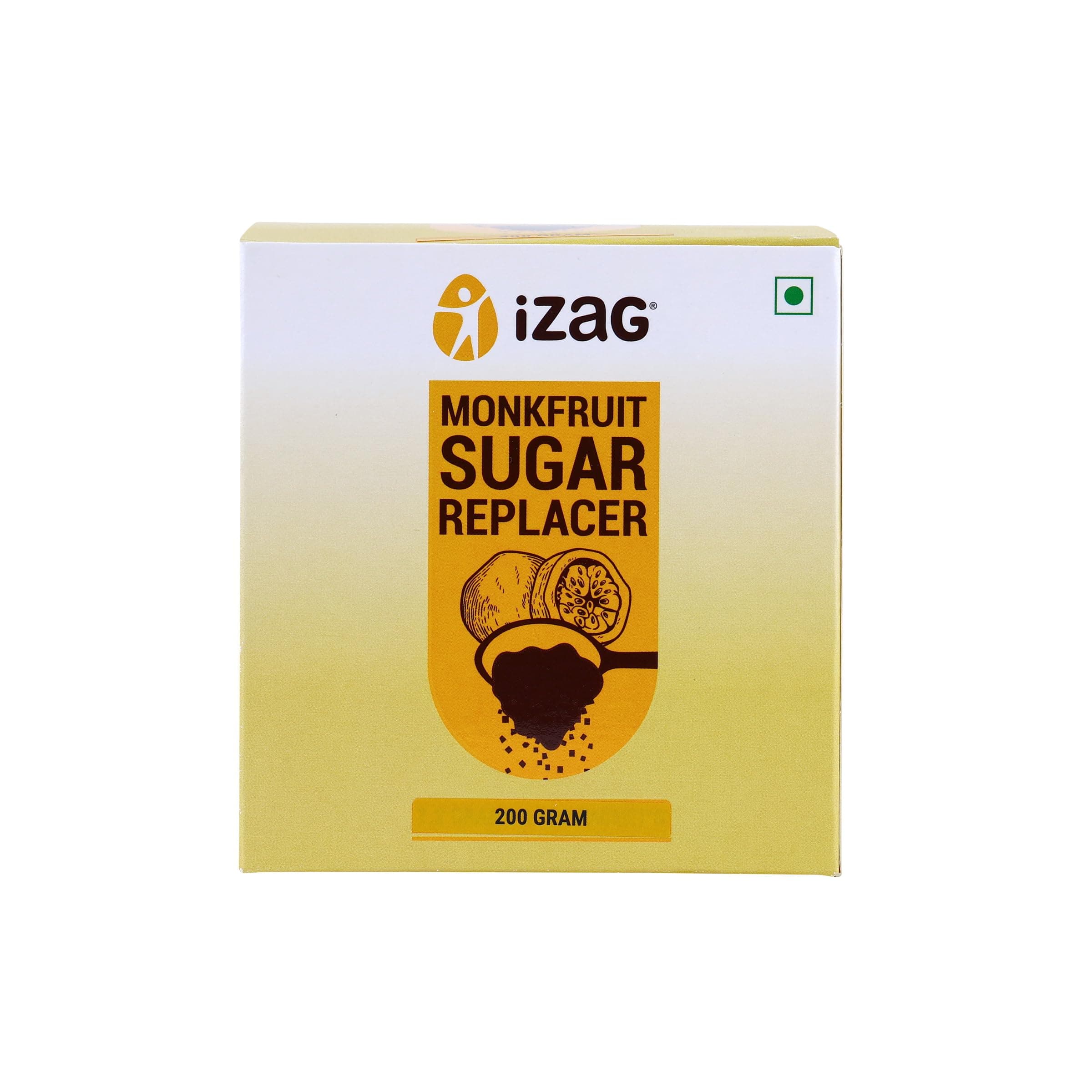 iZaG Monk Fruit Natural Sweetener Crystals (200g) | Zero Calorie Sugar Alternative | Keto & Diabetic Friendly | 1:1 Sugar Replacement | For Tea, Coffee, Cooking & Baking