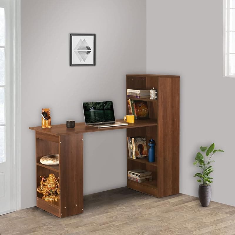 DELITE KOM Bliss Engineered Wood Study Table (Free Standing, Finish Color - Acacia Dark, Knock Down) (50x120x120)