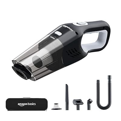 amazon basics Car Vacuum Cleaner | Cordless Handheld | 5800PA Suction | Powerful BLDC Motor | Stainless Steel HEPA Filter | Multipurpose Wet &amp; Dry Cleaner | Lightweight