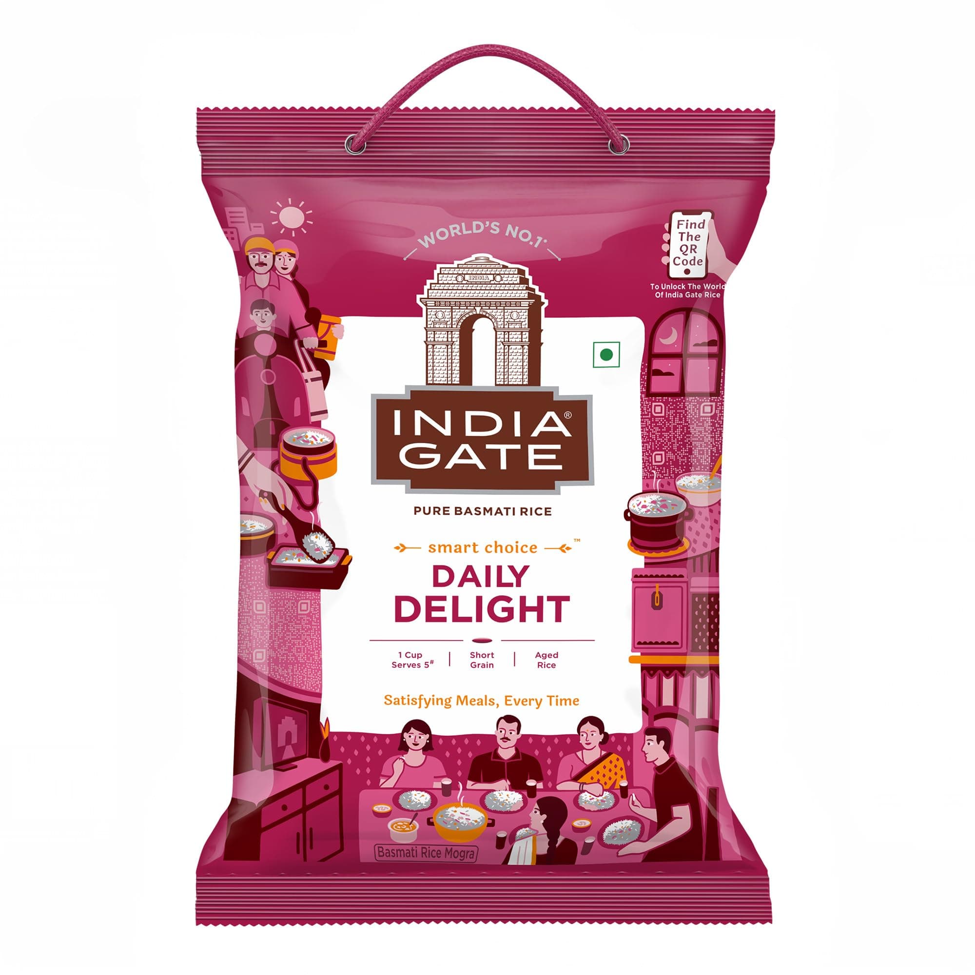India Gate Daily Delight Pure Basmati Rice 5kg | Raw and Aged Broken Rice