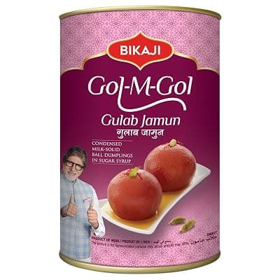 Bikaji Gol-M-Gol Soft &amp; Juicy Gulab Jamuns | Pantua | State of the Art Manufacturing | Tin Can Sealed for Freshness | 1.25 kg Pack