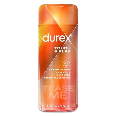 Durex Lubricant, Durex Premium Massage Play 2 In 1,Personal Lubricant, Sensual Ylang Ylang, 6.76 Oz Sex Lube For Women, Men &amp; Couples. Safe To Use With Devices, Sex Toys, And Vibrators. Hsa Eligible