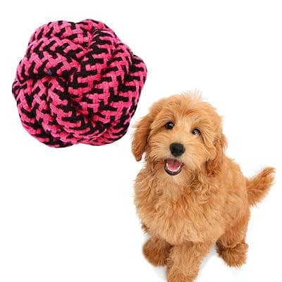 Cotton Rope Balls for Dogs and Pets |Puppy Toys Small Rope Balls for Teething |Durable Chew Cotton Rope Balls |Pet Friendly Washable Dog Toy Rope Ball for Small and Medium Dogs (Red)